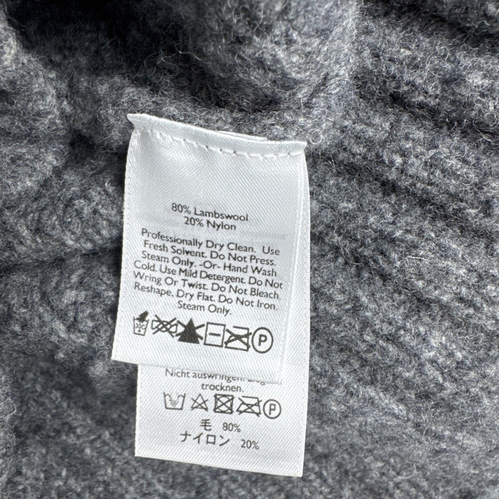 Eddie Bauer Women's Small Cardigan Sweater Lambswool Gray Button Collar Cottage - Picture 5 of 5